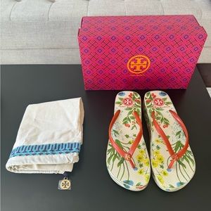 Tory Burch Multi Color Printed Platform Sandals